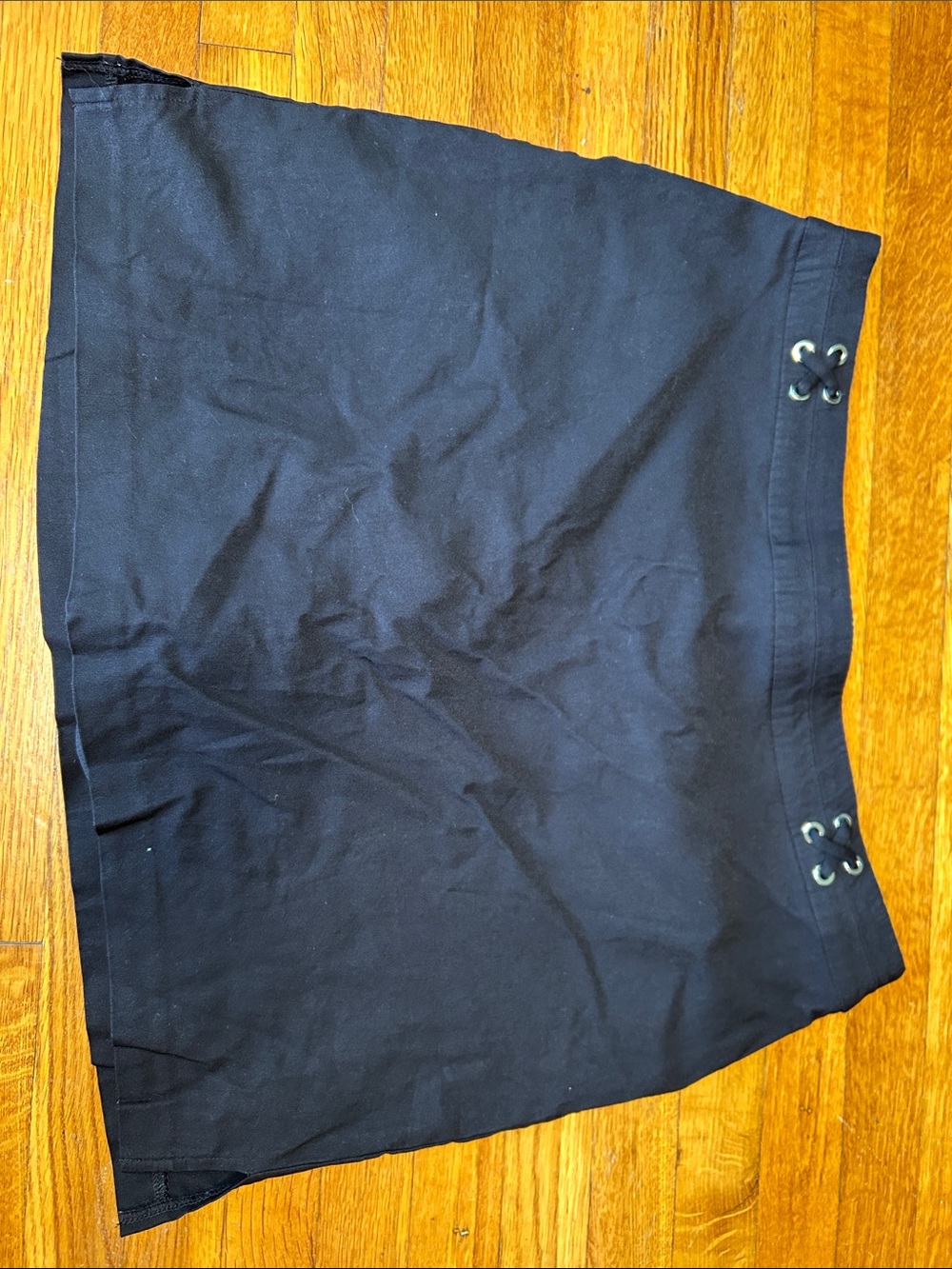 Black Mini Skirt with Eyelet Detail